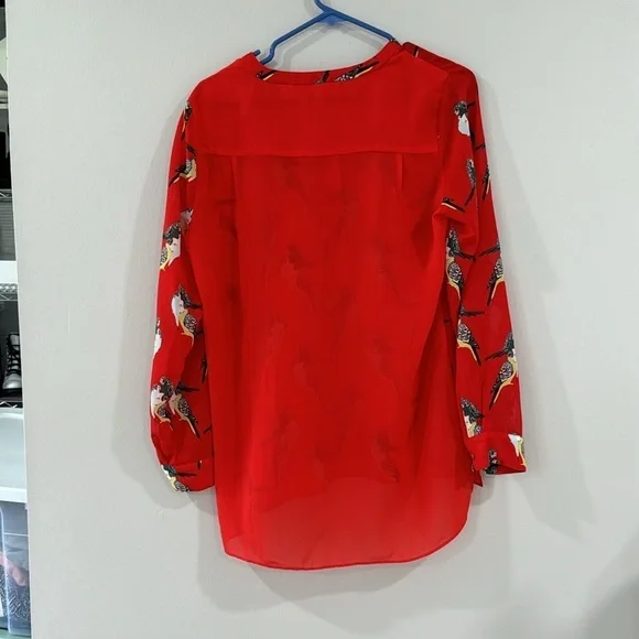Banana Republic long sleeve parakeet novelty blouse - Picture 6 of 6